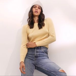 Everlane Cashmere Crew in buttery yellow